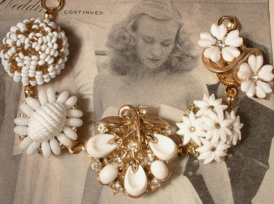 A necklace on a table